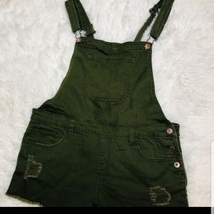 SOLD....Olive short overalls